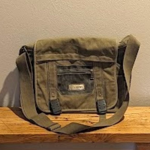 EUROSPORT Other - EUROSPORT Unisex Canvas Messenger Bag Khaki Green